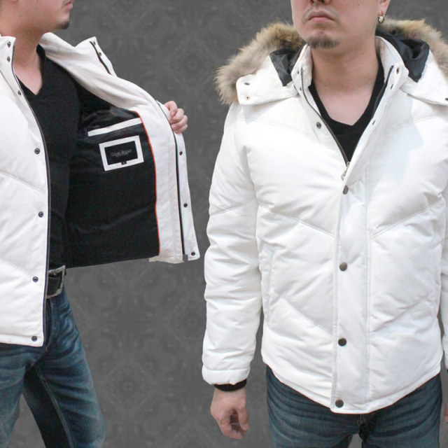 ダウンジャケット メンズ ラム革 フード付き ダウン レザージャケット