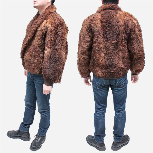 カラクール 毛皮ジャケット メンズ ブラウン フリーサイズ 553-8