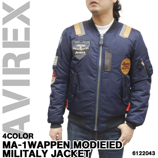AVIREX(MA-1)ワッペンモディファイミリタリージャケット6122043