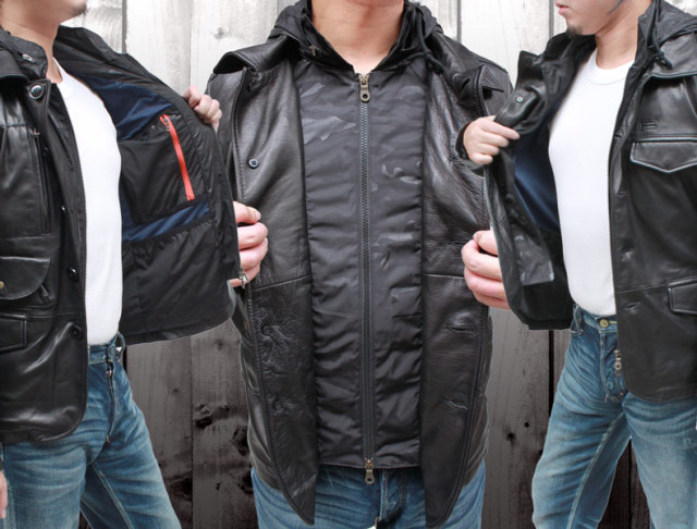 AVIREX(アヴィレックス) シープスキン コンビレイヤード レザー