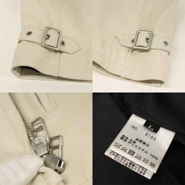 本革 シングルライダースジャケット メンズ ラムレザージャケット M/L