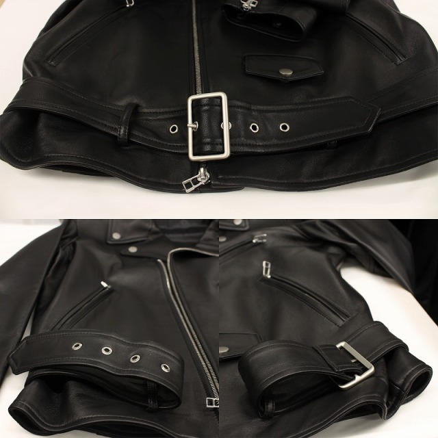 USA ヴィンテージ レザージャケット アメリカ ライダース ブルゾン ラム 本革 ダブルライダースジャケット USタイプ メンズ ラムレザー