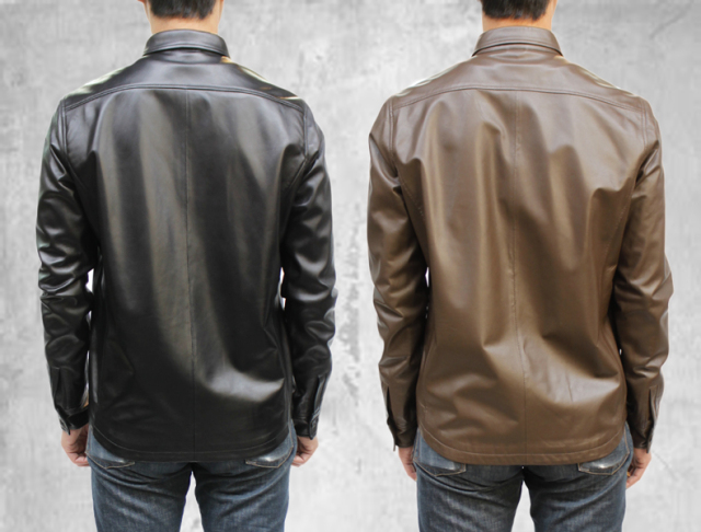 有名メーカー メンズ レザー シャツ メンズ ラムレザージャケット