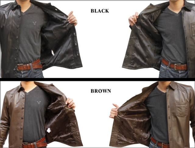 有名メーカー メンズ レザー シャツ メンズ ラムレザージャケット
