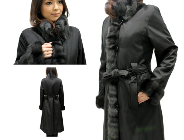 ファーコート シルク＆ロリス毛皮コート 6606