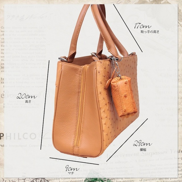 オーストリッチ ハンドバッグ 2271 フルポイント ハンドバッグ ostrich  