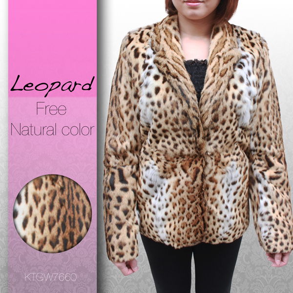 レディース 毛皮ジャケット レオパードキャットテーラー ファージャケット 7660