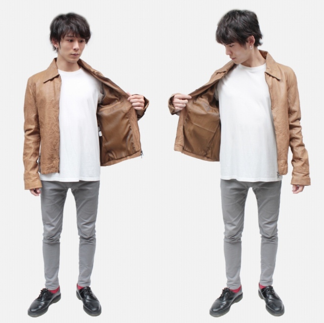 ★ラムレザー★コムデギャルソン トラッカージャケット ブラウン L コムコム COMME des GARCONS HOMME PLUS - 90s COMME des GARCONS HOMME