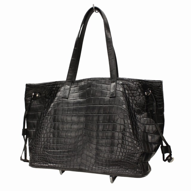 ブラック クロコダイル風トートバッグ ブラック クロコダイル風トートバッグ
