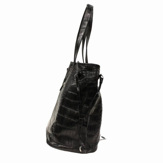 ブラック色 クロコダイル トートバッグ メンズ レディース 本革バッグ