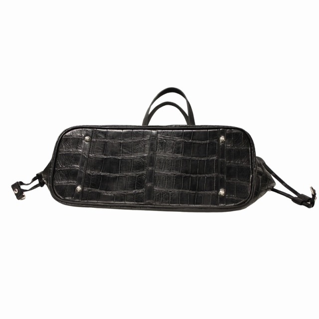 ブラック色 クロコダイル トートバッグ メンズ レディース 本革バッグ
