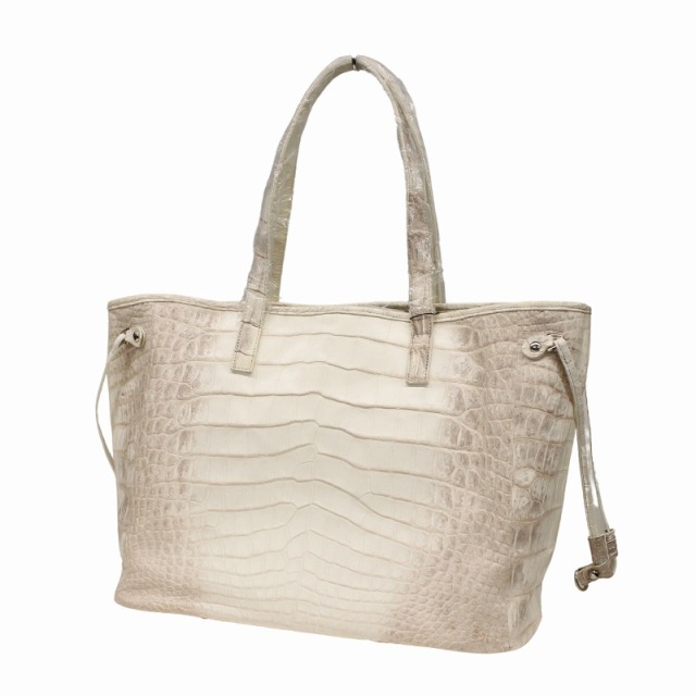 ホワイト色 クロコダイル トートバッグ メンズ レディース 本革バッグ