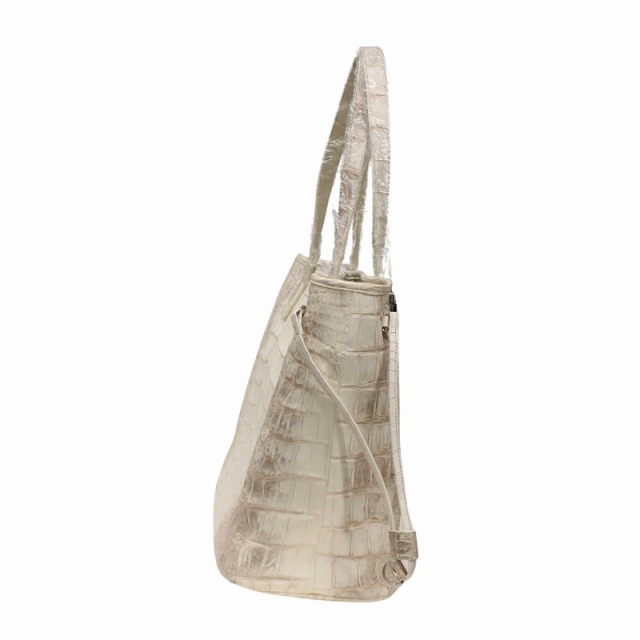 ホワイト色 クロコダイル トートバッグ メンズ レディース 本革バッグ