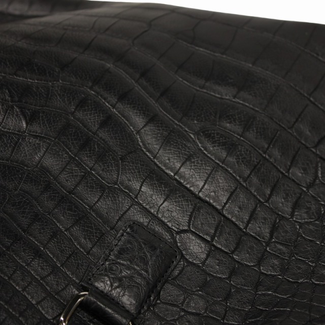 【良品】COMTESSE BLACK ポロサス クロコダイル 肩掛けトートバッグ 良品】COMTESSE BLACK ポロサス クロコダイル 肩掛けトートバッグ