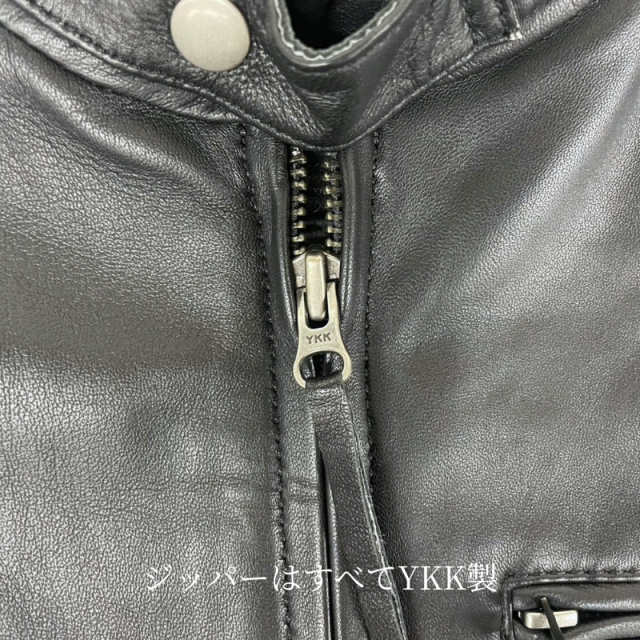 Mo-Laws ラム革 シングルライダースジャケット メンズ ブラック