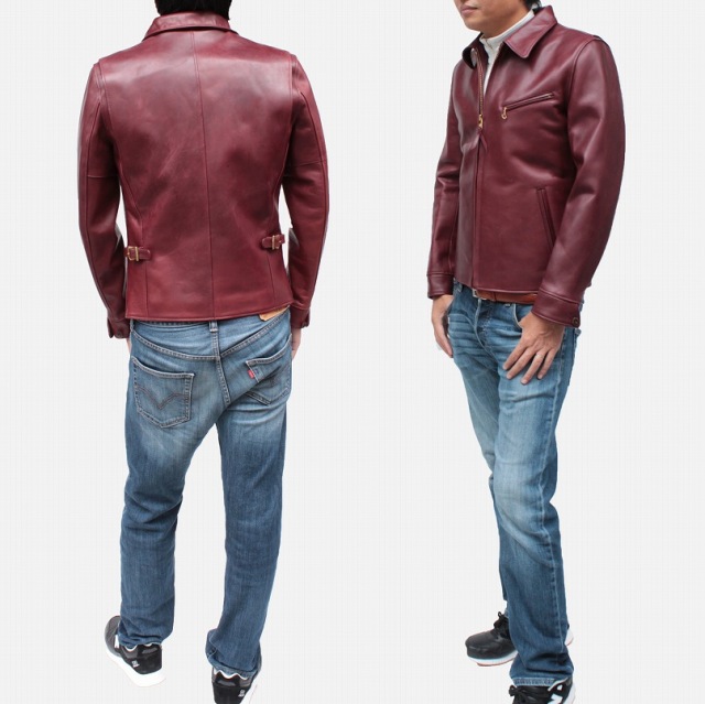 ダークチェリー 2点同梱 レザージャケット Y2LEATHER 日本製 馬革 トラッカージャケット メンズ ブラック M