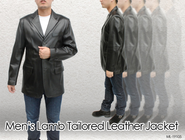 革ジャン メンズ メンズ ラム革 3つボタン テーラード レザー