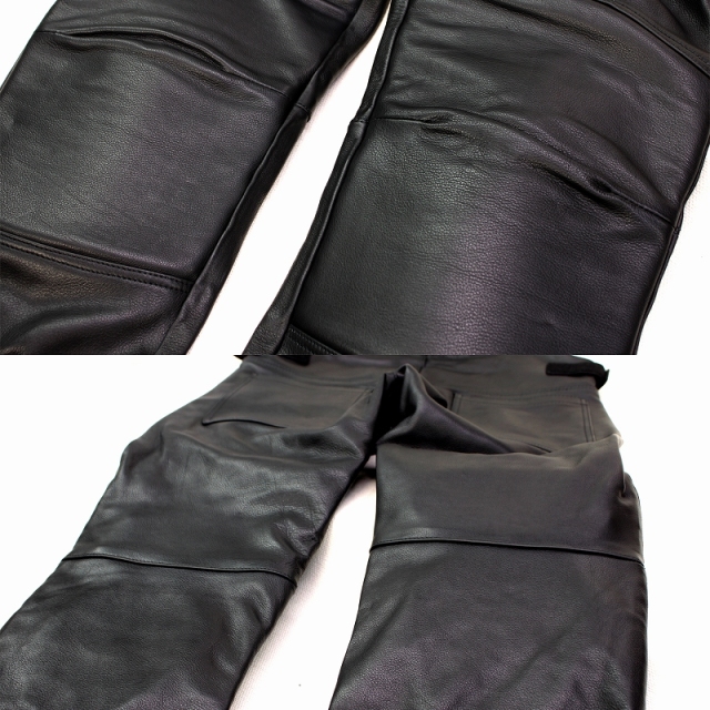 オーバーオール　レザー　L Mo-Laws 牛革 オーバーオール メンズ ブラック S/M/L/LL/3L/ MLJS001