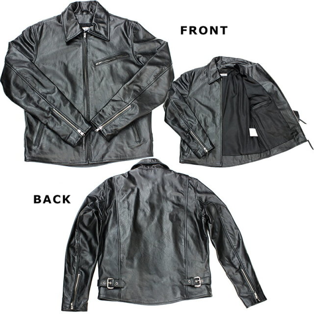 Luv maison 牛革 3rdタイプ　トラッカージャケット 46 Mo-Laws 牛革 トラッカージャケット メンズ ブラック S/M/L/LL