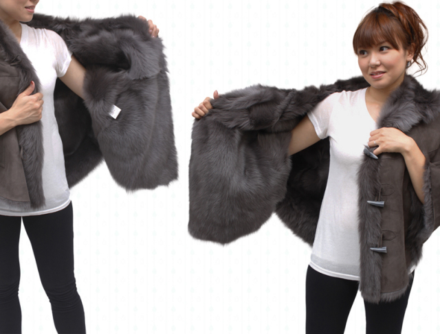 フード付きムートンマント送料込み Hooded mouton coat | Judin
