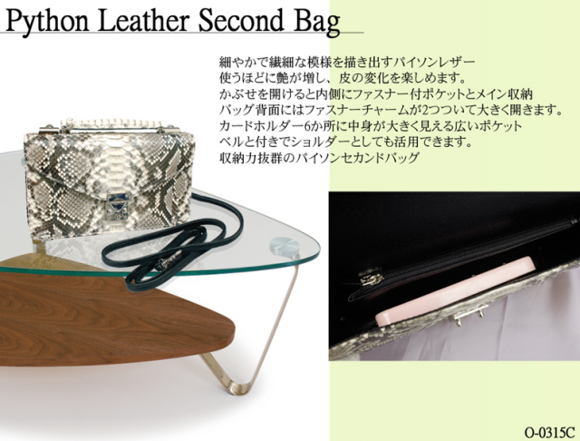 レザーバッグ エキゾチックレザーアイテム メンズ パイソン