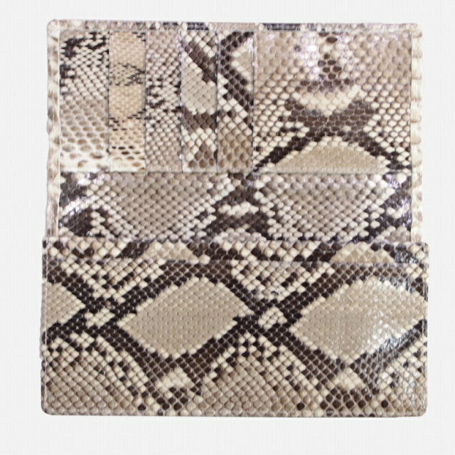 パイソン 長財布 メンズ グレー o-ts441