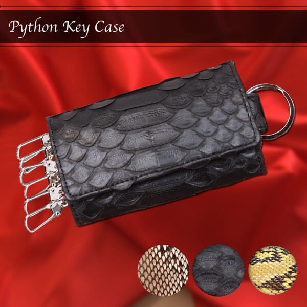エキゾチックレザーアイテム メンズ/レディース・男女兼用 パイソン革 キーケースO-7614
