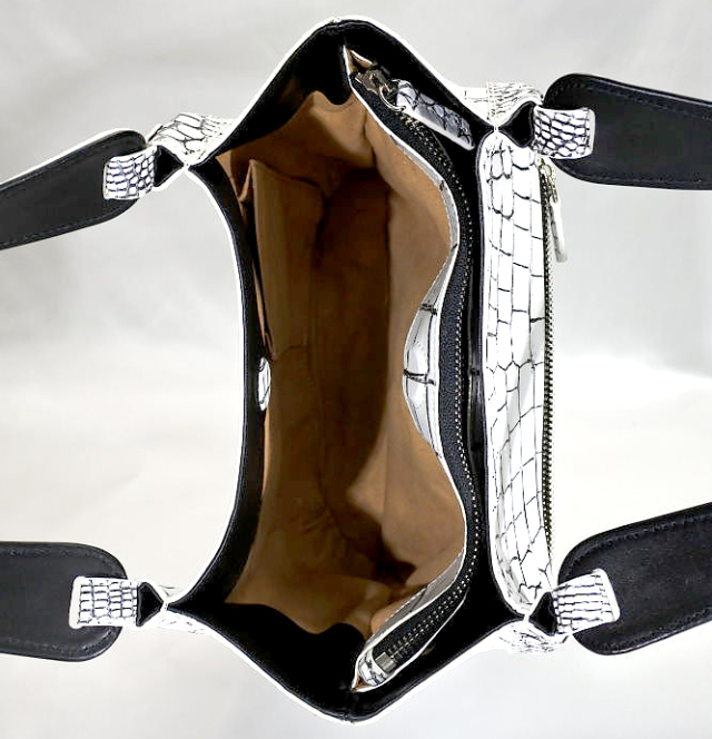 クロコダイル バニラ染め ハンドバッグ レディース ホワイト tb17 