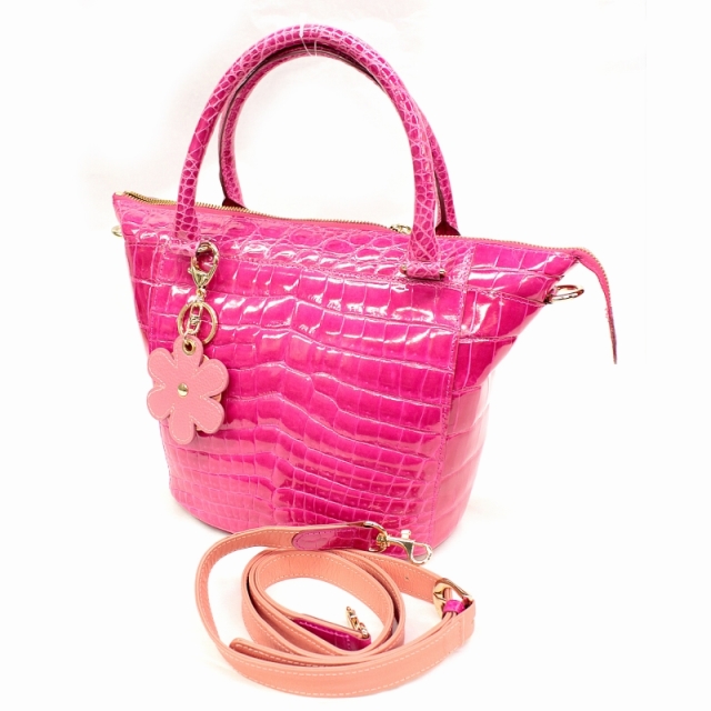 美品 シャイニングクロコダイル ハンドバッグ 楽天市場】【5％OFFクーポン】クロコダイル ハンドバッグ シャイニング