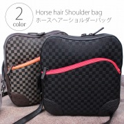 馬革 オーストリッチ ショルダーバッグ メンズ ブラウン/オレンジ フリーサイズ 3749