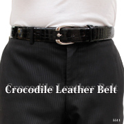 【メンズ　レザーベルト】クロコダイル　革ベルト（シャイニング加工）5510