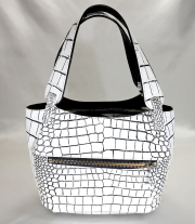 クロコダイル バニラ染め ハンドバッグ レディース ホワイト tb17