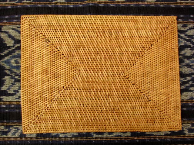 アタ製・長方形ランチョンマット（40×30cm／ナチュラルカラー）AT021