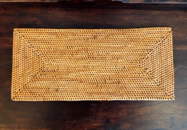 アタ製・細長いテーブルマット（36×16cm・ナチュラルカラー）AT185