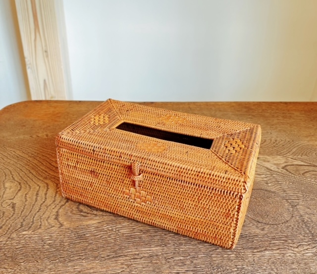 アタ製・ティッシュボックス（ビニールパック入りティッシュ用／約23×13×高さ10cm／モチーフ有り）AT284