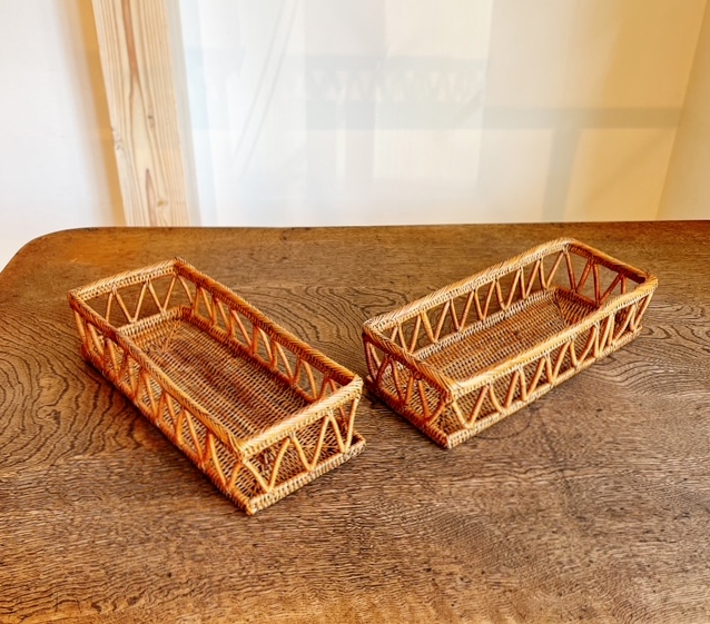 【アウトレット】アタ製・カトラリーケース（蓋無し長方形タイプ・透かし編み）AT338a