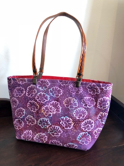 バティックバッグ／トートバッグ（ジャワ更紗・バティックチャップ（型押し染め）／Sサイズ）BB002