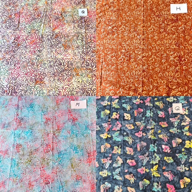 【インスタライブ特別商品　K.K.様ご専用商品】バティックチャップ4点（バリ島産バティック G／H／M／Q）BT326