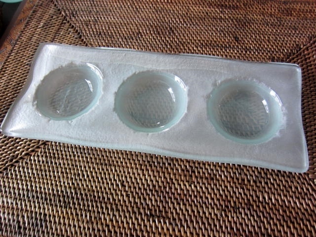 バリガラス　ロングプレート（調味料入れ・サンドブラスト）GS020