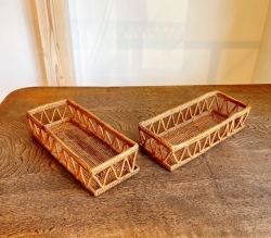 【アウトレット】アタ製・カトラリーケース（蓋無し長方形タイプ・透かし編み）AT338a