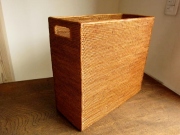 アタ製マガジンボックス／マガジンケース／マガジンラック（特大・横長サイズ／平編み・持ち手付き／幅約16cmタイプ）AT162