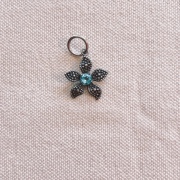 【N.H.様ご専用商品】シルバー＆カラードクォーツ製ペンダントヘッド（プルメリア：水色）SA018