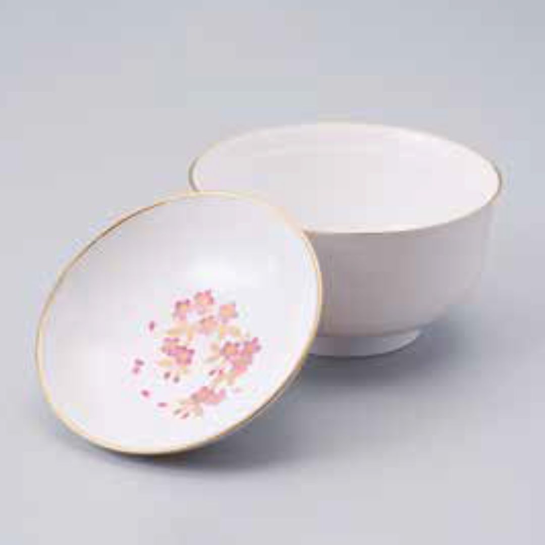 ペア雑煮椀見返しさくら（白/渕金銀）≪新商品≫≪食洗機・レンジ対応≫KZ3279P