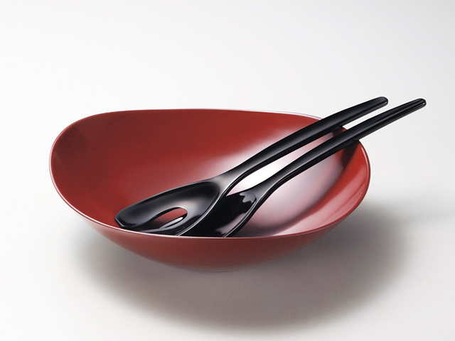 風華サラダボウルセット(銀朱)(サーバー付)<新商品>