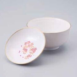 ペア雑煮椀見返しさくら（白/渕金銀）≪新商品≫≪食洗機・レンジ対応≫KZ3279P