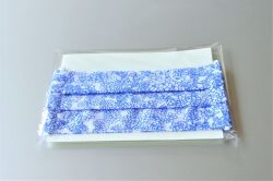 幅広プリーツ　青