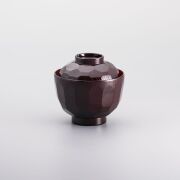 木目亀甲小吸椀　溜（1）<食洗機・レンジ対応>＜新商品＞