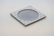 コースター　銀　麻の葉