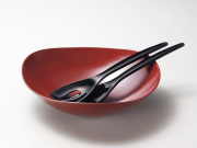 風華サラダボウルセット(銀朱)(サーバー付)<新商品>