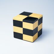 JUBAKO/重箱/市松GOLD5.0三段重(黒)(A)<迎春><kaze-ya style>KZ2585A